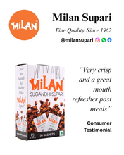 Load image into Gallery viewer, Milan Sugandhi Supari - 3 Boxes (50 sachets per box) - Original Flavour - Single Serving Sachets - Fine Quality Since 1962 - FREE SHIPPING