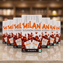 Load image into Gallery viewer, Milan Sugandhi Supari 10 Boxes Store Pack (Wholesale)- 50 Sachet per Box - Fine Quality since 1962
