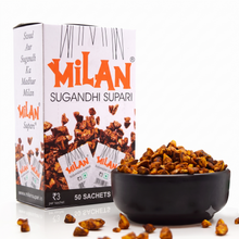 Load image into Gallery viewer, Milan Sugandhi Supari 10 Boxes Store Pack (Wholesale)- 50 Sachet per Box - Fine Quality since 1962