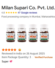 Load image into Gallery viewer, Milan Sugandhi Supari - 4 Bottles (75g each) - Original Classic Flavour - Fine Quality Since 1962 - FREE SHIPPING