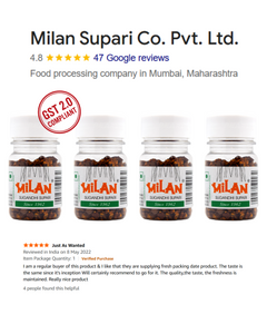 Milan Sugandhi Supari - 4 Bottles (75g each) - Original Classic Flavour - Fine Quality Since 1962 - FREE SHIPPING