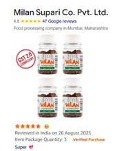 Load image into Gallery viewer, Milan Sugandhi Supari - 4 Bottles (75g each) - Original Classic Flavour - Fine Quality Since 1962 - FREE SHIPPING