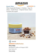 Load image into Gallery viewer, Milan Sugandhi Khajoor 30g - Easy To Chew - Small Pieces - Buy This if You Love the Taste of Milan Supari - Contains No Supari - Pack of 2 Dibbis
