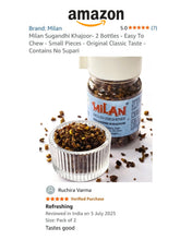 Load image into Gallery viewer, Milan Sugandhi Khajoor 75g - Easy To Chew - Small Pieces - Original Classic Taste - Contains No Supari - 1 Bottle