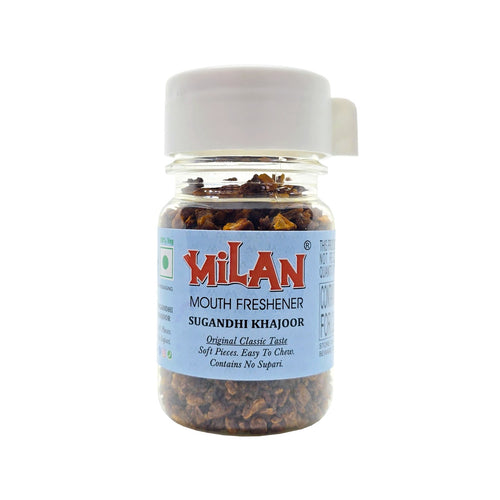 Milan Sugandhi Khajoor 75g - Easy To Chew - Small Pieces - Original Classic Taste - Contains No Supari - 1 Bottle (Free Shipping)