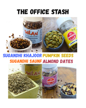 Load image into Gallery viewer, The Office Stash - Desk Fuel : Power Through &amp; Stay Fresh : Pumpkin Seeds : Almond Dates : Saunf : Khajoor