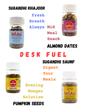 Load image into Gallery viewer, The Office Stash - Desk Fuel : Power Through &amp; Stay Fresh : Pumpkin Seeds : Almond Dates : Saunf : Khajoor