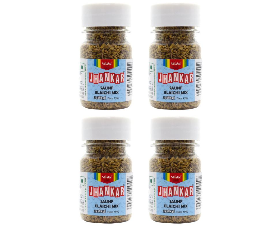 Jhankar Saunf Elaichi Mix - 4 Bottles - Free shipping
