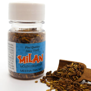 Milan Meetha Pan Mix - 1 Bottle (70g) - Crisp, Cool & Sweet Taste - Cleans Your Mouth - Contains Traditional Ingredients - No Supari