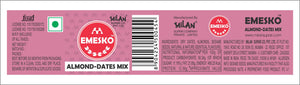 Emesko Almond-Dates Mix - 4 Bottles - Sweet, Savoury & Crunchy - No Sugar Added & Nothing Fried - Free Shipping