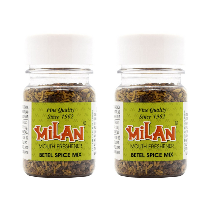 Milan Betel Spice Mix - 2 Bottles - Sweet and Spiced Breath Freshener - No Supari