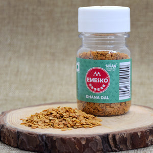 Emesko Dhana Dal - 1 Bottle - Lightly Salted Coriander Seeds - A New Twist on Your Favourite Childhood Snack - Easy to Carry
