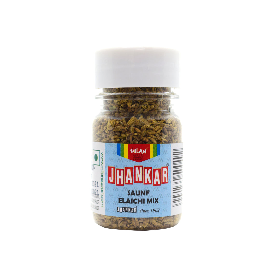 Jhankar Saunf Elaichi Mix - 1 bottle - Dynamic taste - Crunchy - Sweet, minty and spicy - A proprietary food product |