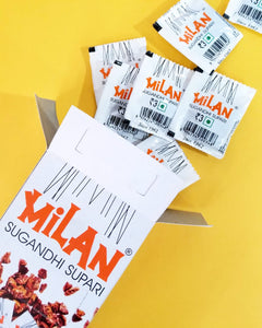 Milan Sugandhi Supari - 3 Boxes (50 sachets per box) - Original Flavour - Single Serving Sachets - Fine Quality Since 1962 - FREE SHIPPING