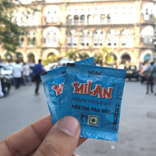 Load image into Gallery viewer, Milan Meetha Pan Mix - 1 Box (50 sachets) - Crisp, Cool &amp; Sweet Taste - Cleans Your Mouth - Contains Traditional Ingredients - No Supari