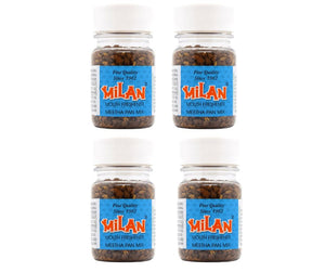 MILAN MEETHA PAN MIX - Crisp, Cool & Sweet Taste - Freshens Your Breath - Cleans Your Mouth - Contains Traditional Ingredients - No Supari - 4  Bottles - FREE SHIPPING