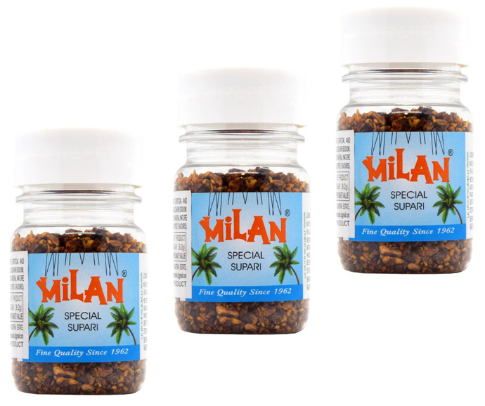 Milan Special Supari - 3 Bottles (75g each) - SPECIAL FLAVOUR - Soft & Small Pieces - Easy To Chew - Free Shipping