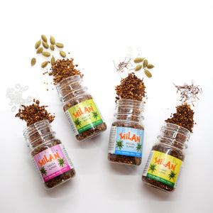 Milan Supari - Assorted Pack of 4 Bottles - Elaichi + Kesari + Meethi + Special - Fine Quality Since 1962 - FREE SHIPPING