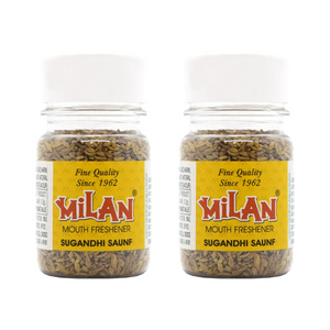 Milan Sugandhi Saunf - 2 Bottles - Sweet and Crunchy